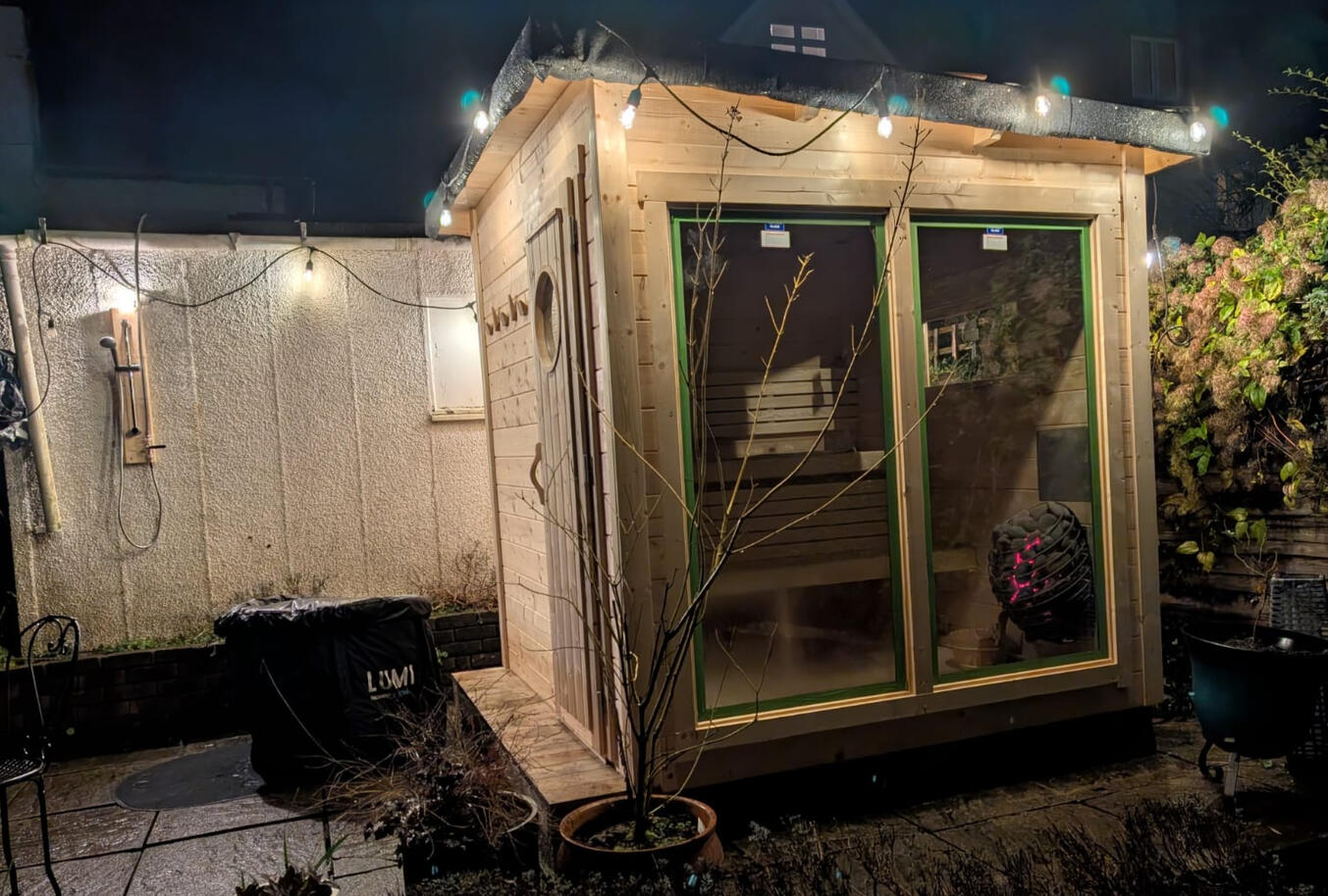 Sauna and shower installed